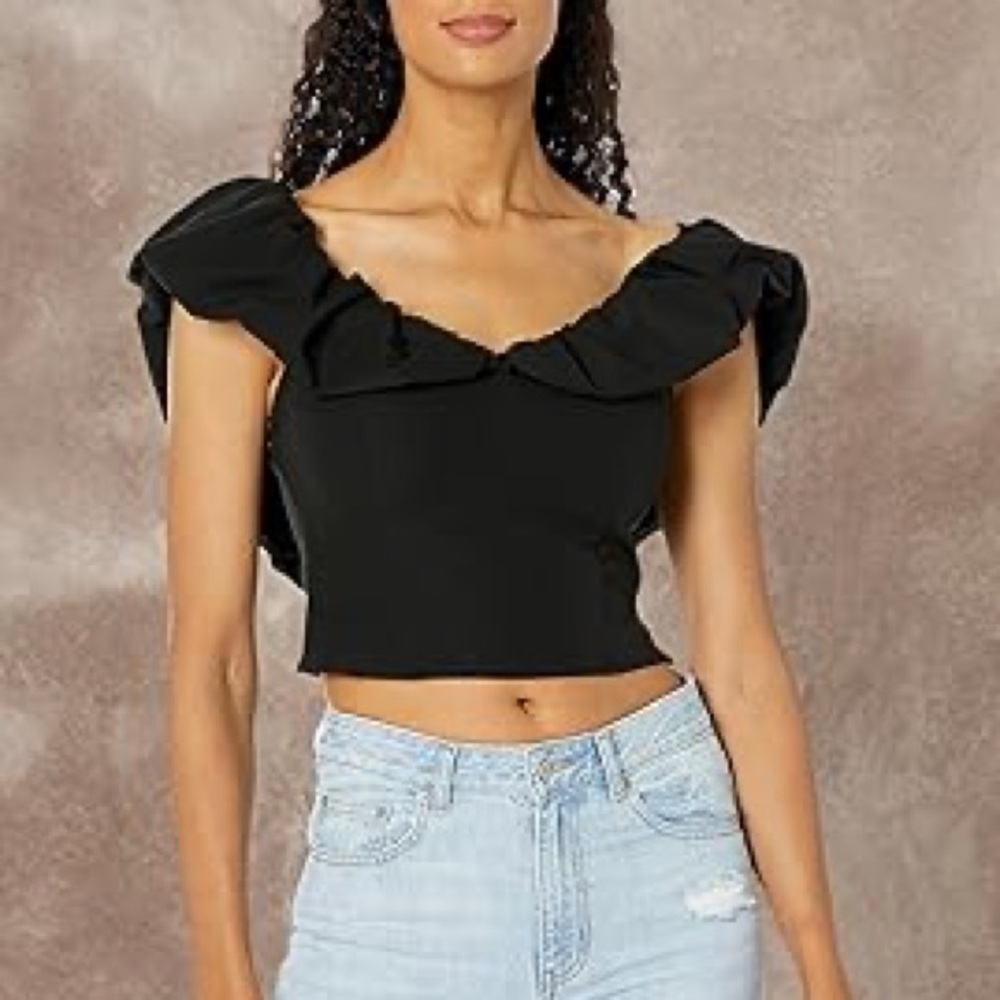 Abercrombie & Fitch Black Ruffle Blouse